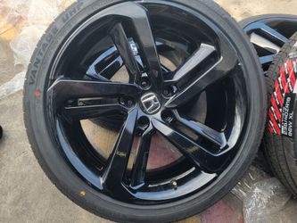 OEM 19" HONDA ACCORD Enkei Glossy Black Wheels With New Tires