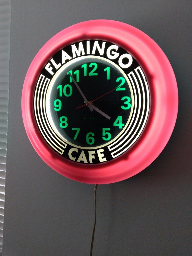 Flamingo Cafe Clock