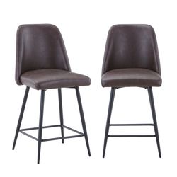 Maddox Dark Brown Uph Stool (Set of 2)