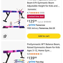 Adjustable Balance Beam 8 ft Gymnastic Beam Adjustable Height for Kids and Teenage of All Gymnastic Levels, Gymnastic Training Beam Gymnastic Equipmen