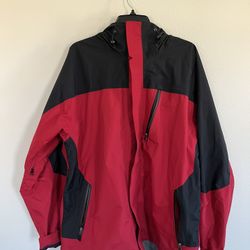Cabelas Out Door Gear, X-LARGE Red Hooded Water Proof Jacket