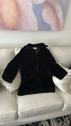 Jason Wu - Black Faux Fur Coat with Floral interior lining