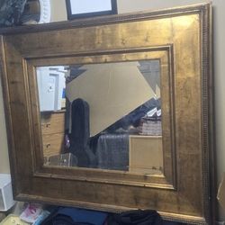 XL Vintage Golden Framed Mirror 4'1" W× 3'7"H $200 Excellent Shape