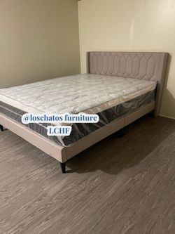 Queen bed frame and mattress