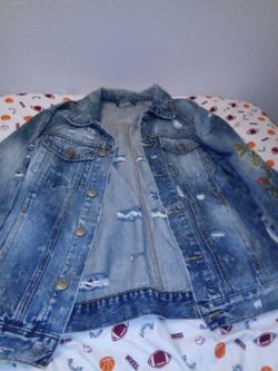 Distress jean jacket