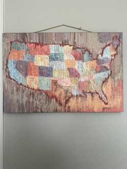 Rustic USA Map Wall Art – 36” x 24”