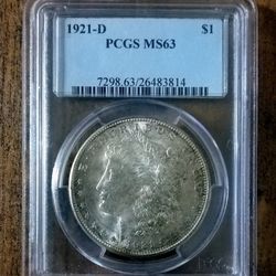 1921D 90% Silver Morgan Dollar 