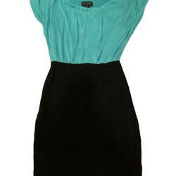 Teal And Black Lace Dress