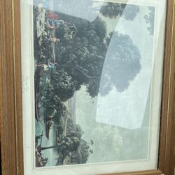 Agustino Cassi Art Print 'Camping Scene' Framed