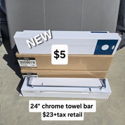 New In Box 24" Chrome Towel Bars $23 Retail Each 