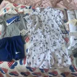 brand New Baby Boy To Toddler Outfits, Nike Dkny, Swaddle, Blankets, Blanket, And Teether