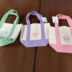 Mini Pastel Canvas Tote Bag