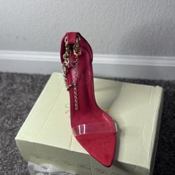 Red High Heels Size 8 Women 