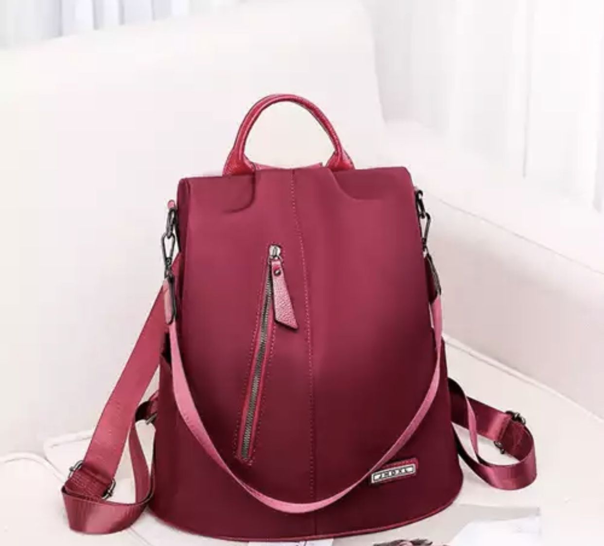 Women Anti-theft Backpack/Shoulder Waterproof bag (red)