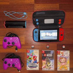 Original Nintendo Switch V2 (Like New) Bundle | Console Style Controllers + 3 Games + Third Party Dock + Case | *Price based on what you want   