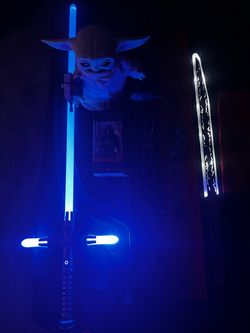 Crossguard Lightsaber, Darksaber, Remote Control Grogu(Baby Yoda) and Black Series Darth Vader