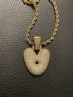 Real Silver S925 Pendent Upside Down Letter A Gold Plated!