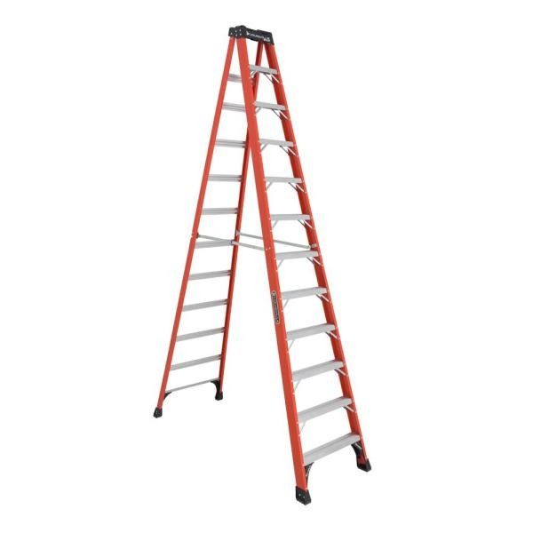 LOUISVILLE LADDER 12 ft. Fiberglass Step Ladder with 375 lbs. Load Capacity Type IAA Duty Rating