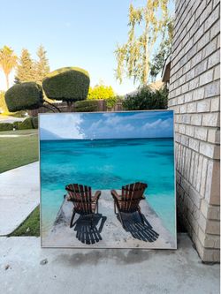 1- 30 inch square wall mount beach scene