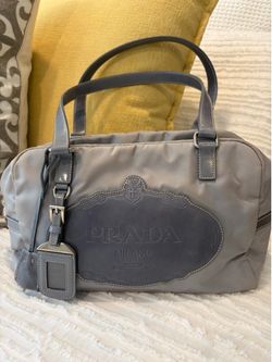 Prada gray nylon bag