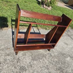 Vintage MCM Modern Style Wood Bookcase Stand Or Shelf