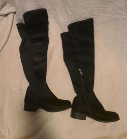 Black suede boots