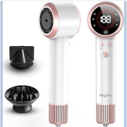 New-Hair Dryer, AI Smart 160000 RPM High-Speed Brushless Motor Plasma Ion AI Blow Dryer with Diffuser for Fast Drying, Professonal 4Temp/3Speed Thermo
