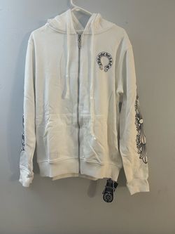 White zip up hoodies