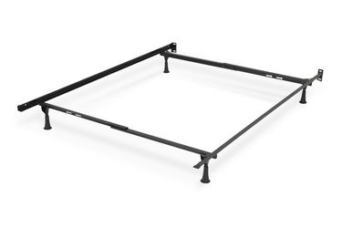 Nice Strong and Sturdy Queen-size Adjustable Metal Bed Frame with Adjustable Support Wheels