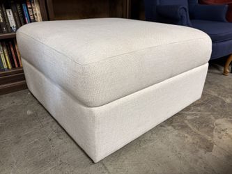 LA-Z-BOY Tahoe Ecru Fabric Rolling Storage Ottoman