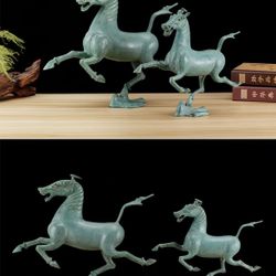 Antique bronze ornaments, horse and flying swallow