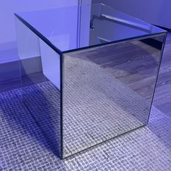 Mirrored Glass Top End Table