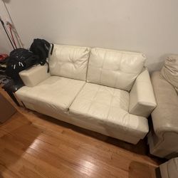 Cream White Couch- Vegan Leather