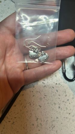 Solid Silver Hello Kitty Dangles 