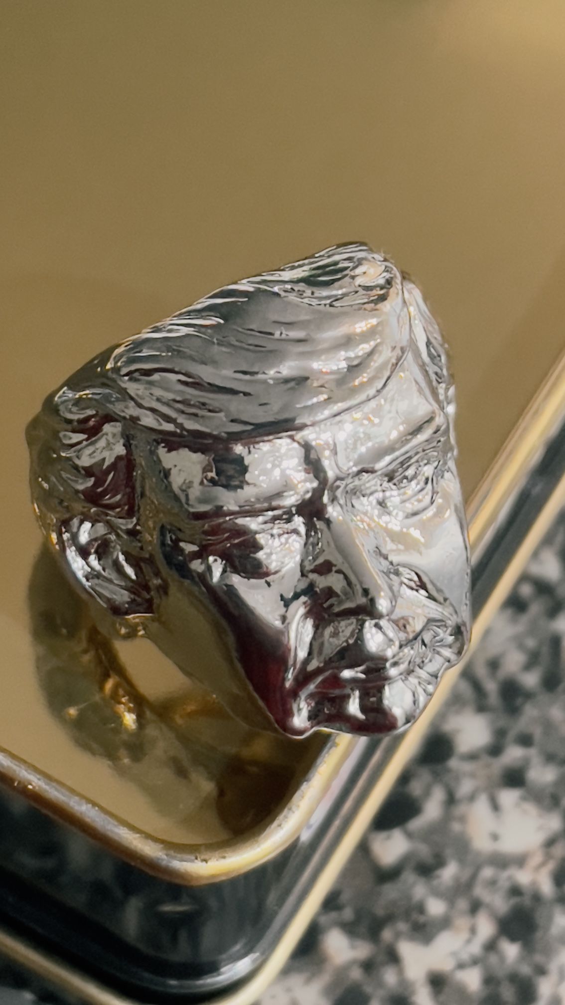 President Trump Silver super shinny ring Size 10.