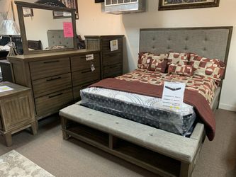 Queen Bed and Chest available $10 down