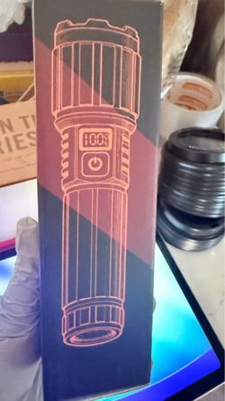New in box! LED Flashlight Rechargeable 100000 High Lumens,12H & Long Range Super Bright Flashlights USB C, Stepless Dimming with LCD Display High Pow