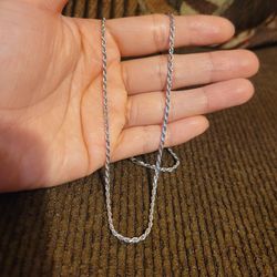 Italy 925 Solid Sterling Silver Rhodium Finish D/C Rope Chain Necklace for Women 20"/22" $66 Each Cadena Plata 925 con Rodio Para Dama 20"/22" $66 c/u