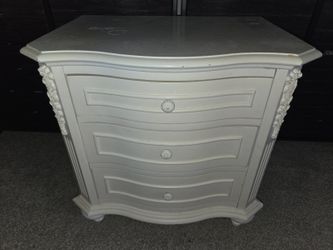 White Designed Wooden Nightstand