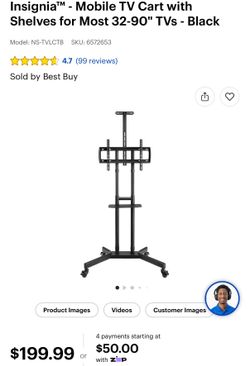 Brand new Insignia Mobile TV Cart in original box.