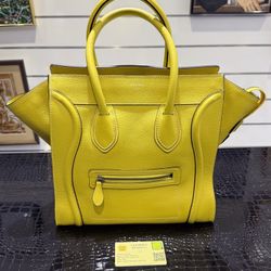 Celine Luggage Grainy Leather Bag Mini 