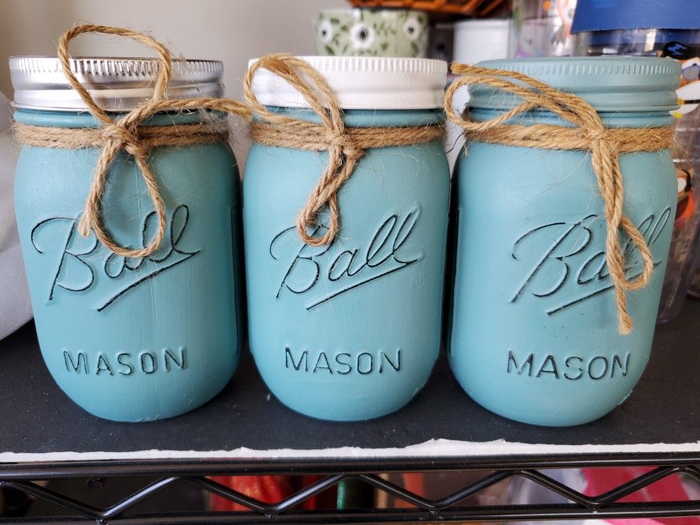 Chalk Painted Pint Jars. Each