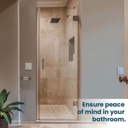 30×72" Shower Glass Door - Hinged Swing Frameless Shower Door for Bathroom - Single 3/8" (10mm) Tempered Glass Shower Door with Hardware