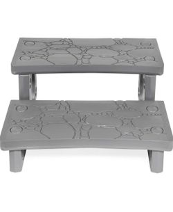 2-Step Spa Hot Tub and Pool Step Deck in White And