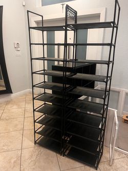 Qty: two shoe racks, like new