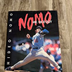 Vintage Hideo Nomo Dodgers Poster (1995) – “NOMO Mr. Nice Guy”