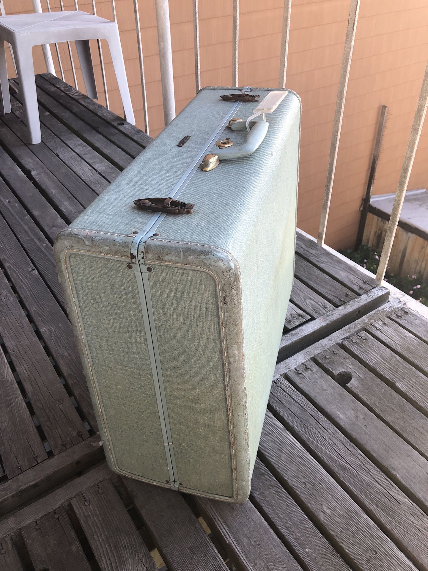 Midcentury vintage travel suitcase