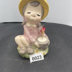 Vintage  NOrleans of Japan little girl with flower pot figurine