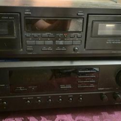 Onkyo Receiver And Dual Auto Reverse Deck