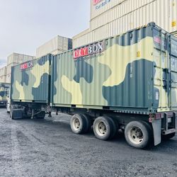 Camo Shipping Containers, 20 Foot, And 40 Foot High Cube Available For Sale